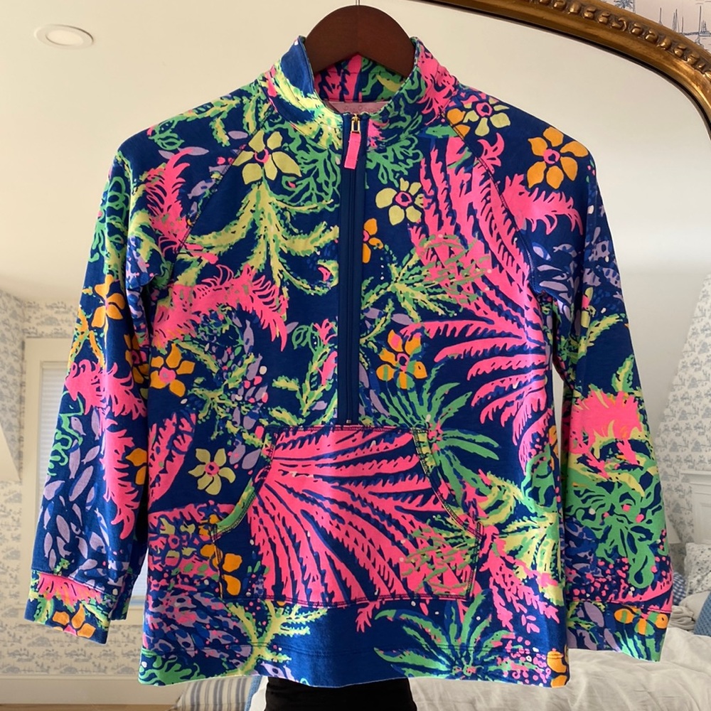 Lilly Pulitzer Terry 3/4 Zip Pullover. XL (12-14)